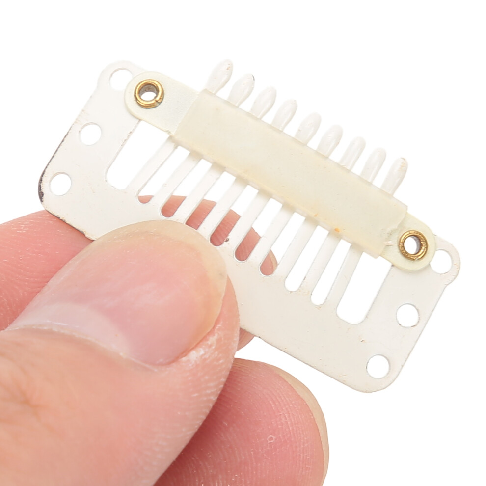 Unisex 100Pcs 1.3In Wig Clips Comb Hairpin Manganese Steel Diy Hair Extension Headdress Accessories