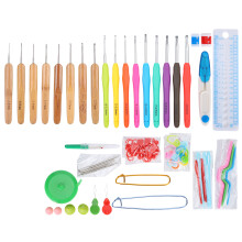 Crocheting Needle Colored TPR Soft Handle Knitting Crochet Set DIY Knitting AccessoriesPink
