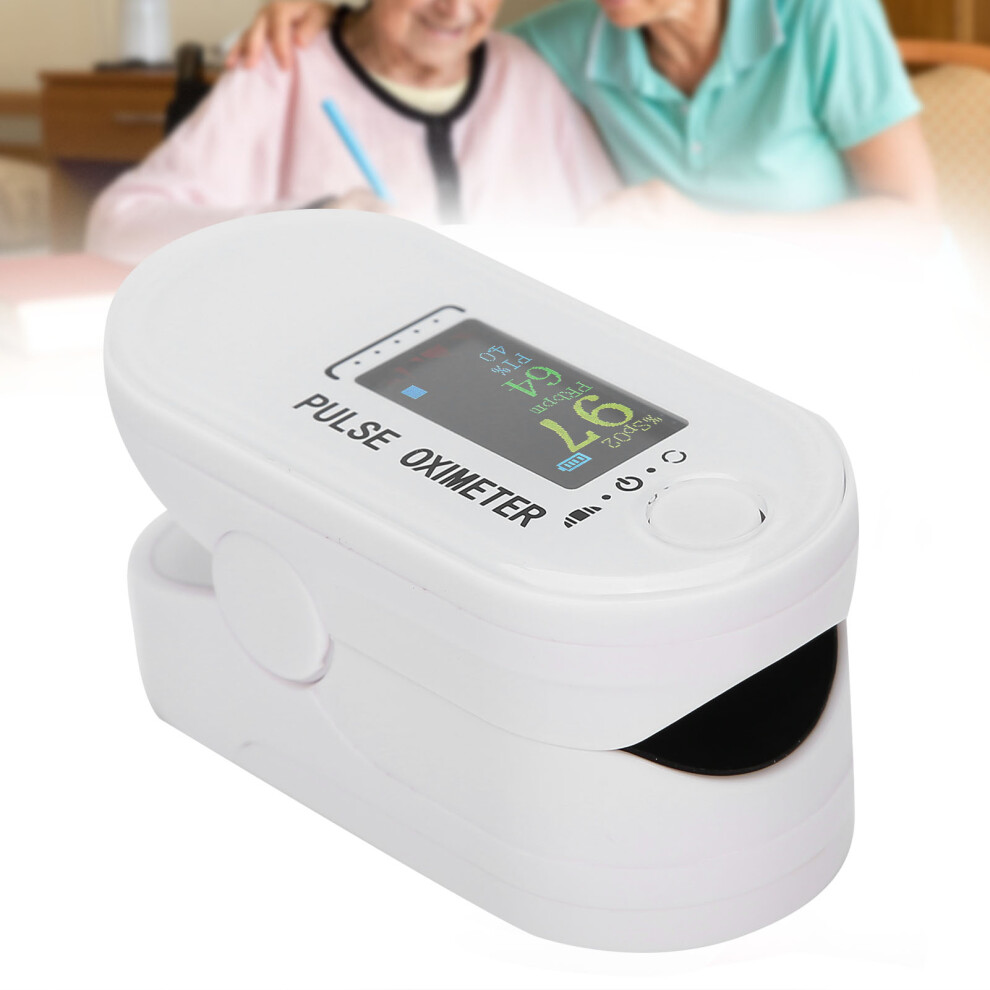 Fingertip Pulse Oximeter ABS Fingers Type Blood Oxygen Saturation Heart Rate MonitorWhite