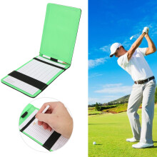 Golf Scorecard Holder PU Cover Score Book Keeper Protector Clip with Pen Accessories