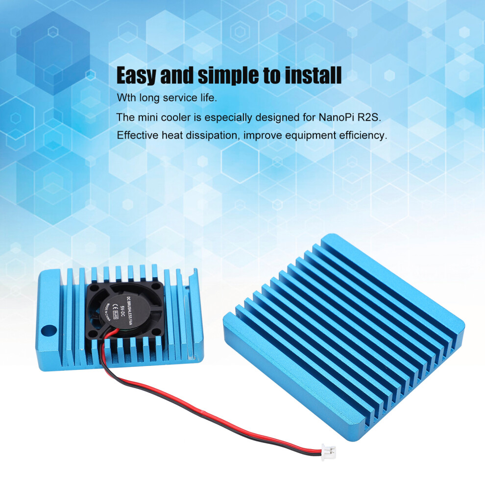 Aluminum Alloy Heat Sink Radiator With Mini Cooling Fan Heat Fin Cooler For Nanopi R2s 4991323357086