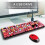 Punk Keyboard Mouse Set Wireless Retro Office Gaming Universal Computer AccessoriesSWEET Lipstick Mixed Color 10