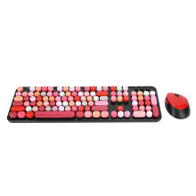 Punk Keyboard Mouse Set Wireless Retro Office Gaming Universal Computer AccessoriesSWEET Lipstick Mixed Color
