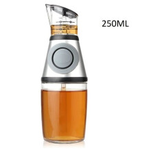 Premium-Öl- und Essigspender aus Glas mit Messbecher, 250 ml breite Öffnung, Ölspender aus der Küchenflasche