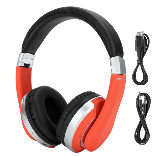 Foldable Bluetooth Headset Wireless Over Ear Stereo Headsets with Mic Gaming HeadphoneOrange 1