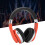 Foldable Bluetooth Headset Wireless Over Ear Stereo Headsets with Mic Gaming HeadphoneOrange 1