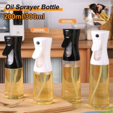 MOMOTOU 300 ml Küchen-Ölsprüher, schwarz, verbesserte Düse, auslaufsicher, lebensmittelechtes Material