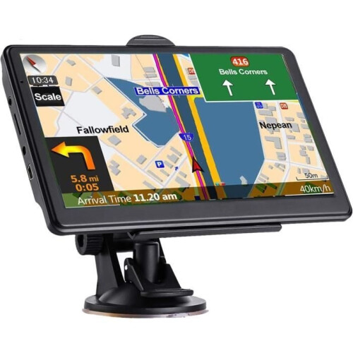 Auto-GPS, GPS-Navigation, neueste Karte 2024, 7-Zoll-Touchscreen, echte Stimme, Navigationssystem