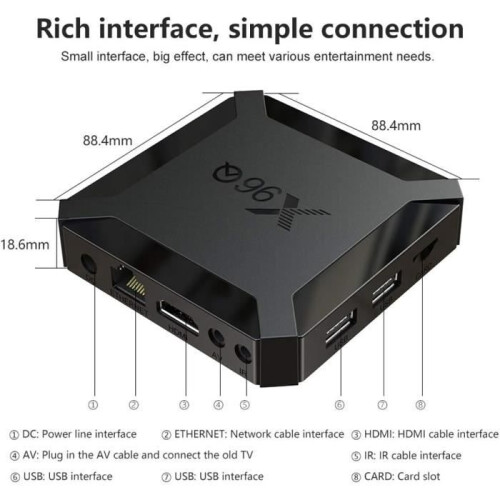 Android 10 TV-Box PRUMYA H616 – 2 GB + 16 GB – 4K – WLAN – HDMI 2.0A 2