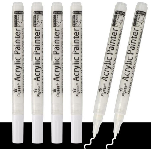 Weißer Permanentmarker, weißer Permanentmarker, weißer Acrylfarbstift, wasserfester Acrylmarker