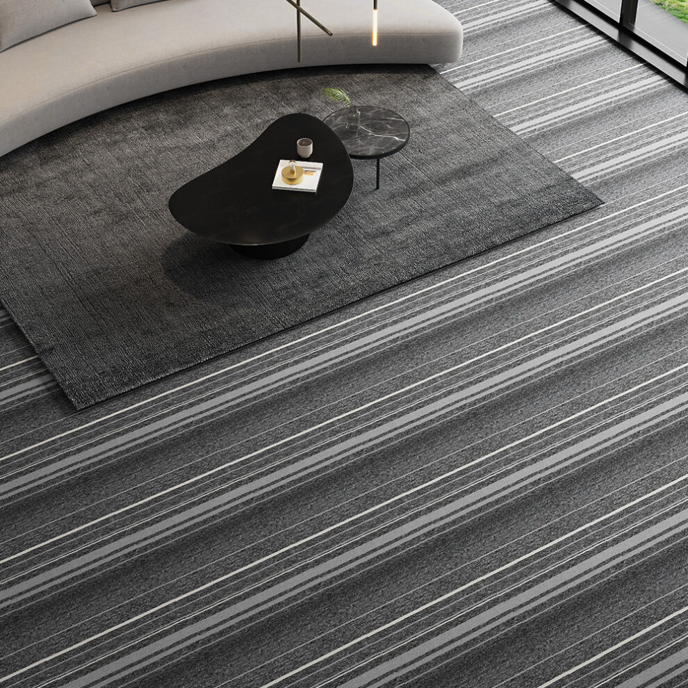 20Pcs 50x50CM Gradient Carpet Tiles, Dark Grey