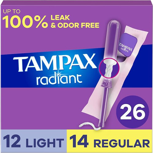Tampax Radiant Tampons Multipack, with LeakGuard Braid