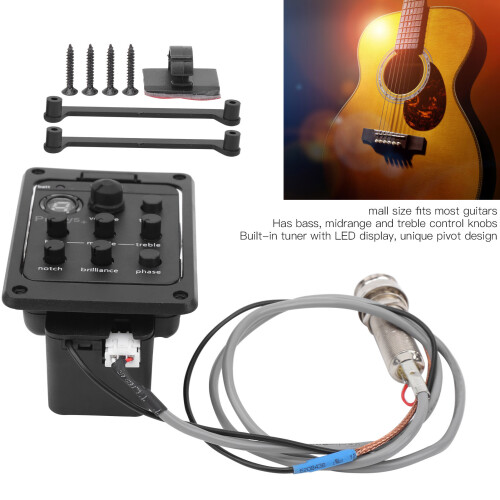 Gitarren-Tuner, Equalizer, Akustisch Piezo Pick Pickup mit Kunststoff- und Metallmaterialien 2