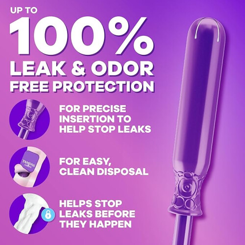 Tampax Radiant Tampons Multipack, with LeakGuard Braid 2