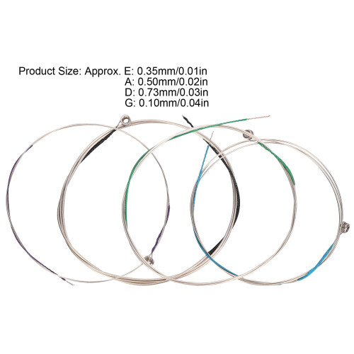 4 Stück Viola-Saiten-Set E A D G für 14" 16" Viola Silbermetall 2