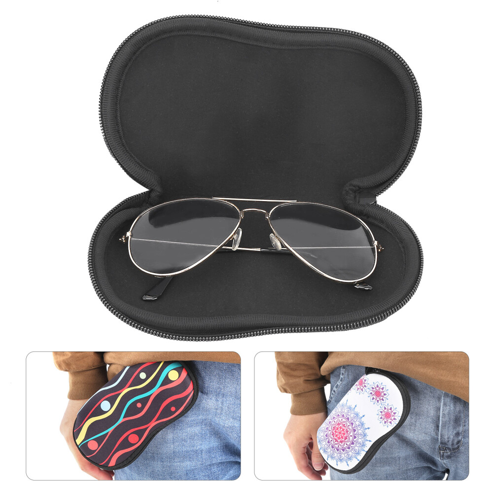 2pcs Portable Zipper Eye Glasses Cases Waterproof Sunglasses Hard Case Eyeglass Protector