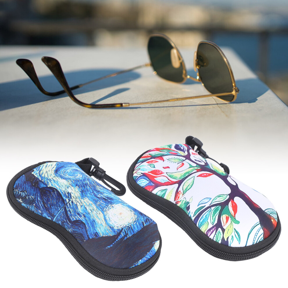 2pcs Eyewear Cases Portable Sunglasses Storage Bag Waterproof Glasses Zipper Pouch