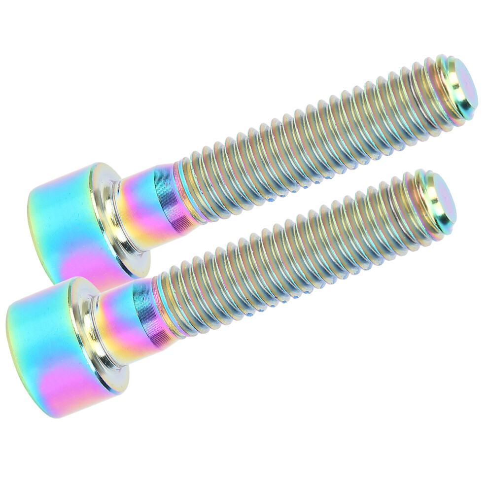 2Pcs M6x30mm Bicycle Handlebar Stem Bolts Mountain Road Bike Bicycle Headset Cap Screwsdazzling Colour 7891323378067