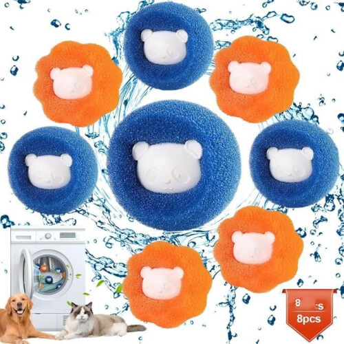 8er-Pack wiederverwendbare Haarfänger für die Waschmaschine, Haarballfänger