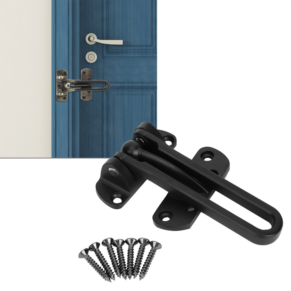 Stainless Steel Antitheft Lock Buckle Security Guard Door Safety Lock Latch For Home Hotel(Matte Black ) 7901323378674