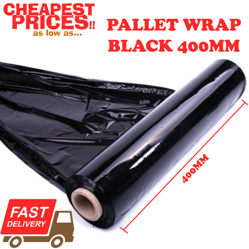 BLACK PALLET STRETCH SHRINK WRAP CAST PARCEL PACKING CLING FILM STRONG ROLL LONG