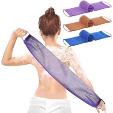 3er-Set Peelingnetze aus Nylon mit Kordel für tiefes Bad