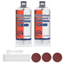 Hitze- und wasserbeständiger Metallreparaturkleber, Hochleistungs-Metallreparaturkleber, für Metall, Kunststoff, Edelstahl