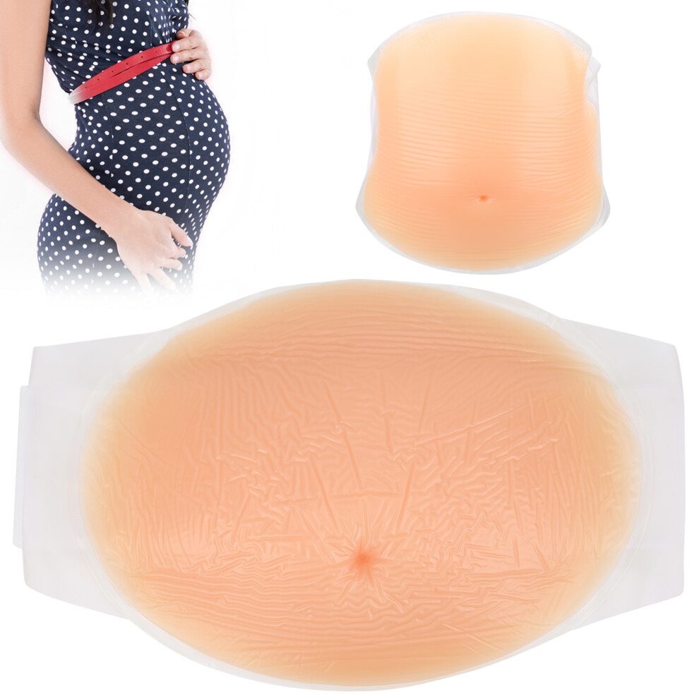 Fake Pregnancy Belly Silicone Artificial Pregnant Tummy Photography Props With Straps2-4 Months 8381323379090