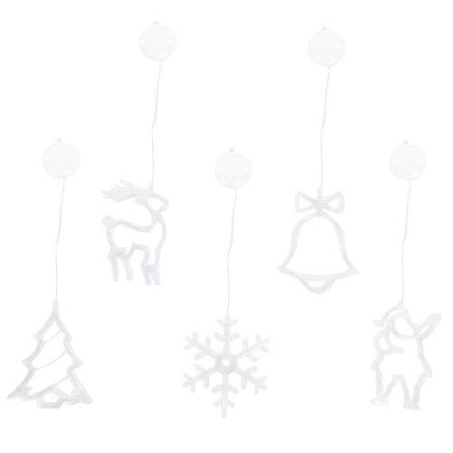 5Pcs/Set Christmas LED Certain Light Decoration Window Hanging Elk Tree String Lights