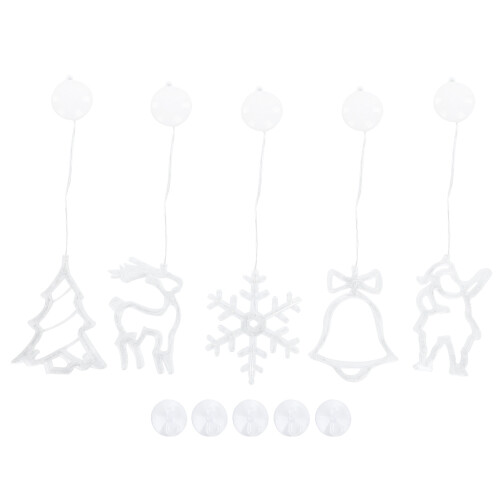 5Pcs/Set Christmas LED Certain Light Decoration Window Hanging Elk Tree String Lights 1