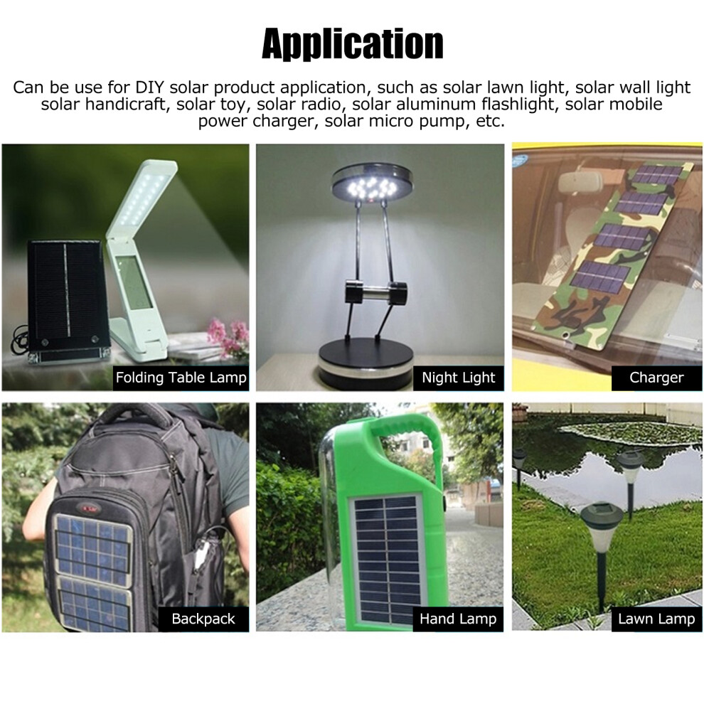 2Pcs 5.5V 0.6W Wired Solar Panel Multifunctional Portable Mini Solar Board Polysilicon 8161323379128