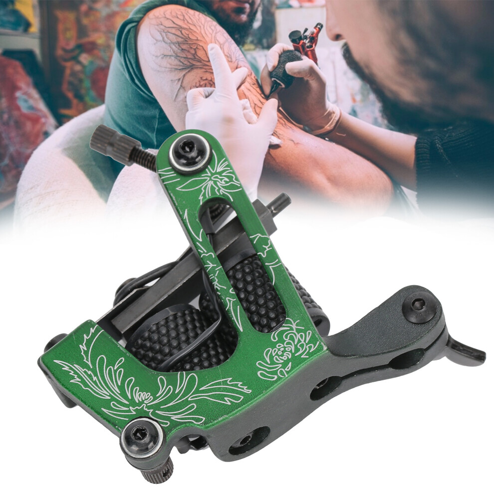 Coil Tattoo Machine Chrysanthemum Pattern Liner Shader Tattoo Gun for Beginner Tattooist22010â1Green