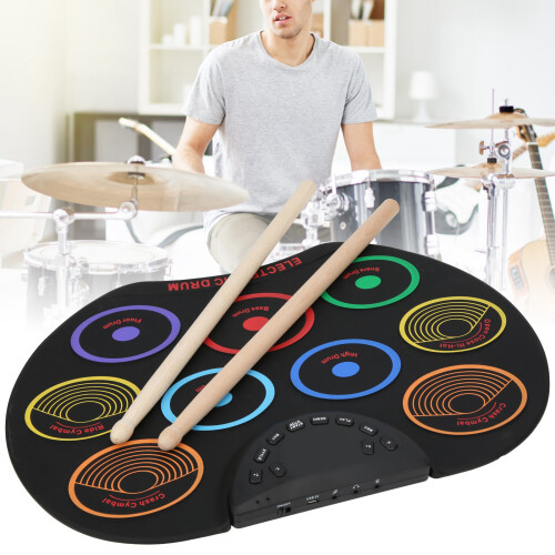 Electronic Drum Pad Portable Colored Hand Rolled Adult Beginner Percussion Instrument