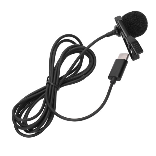 Lavalier Lapel Microphone Clip on Hands Free Wired Microphone for Typec Interface Device 2