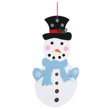 DIY Felt Christmas Snowman Game Set Detachable Ornament Xmas Wall Hanging DecorBlue Scarf