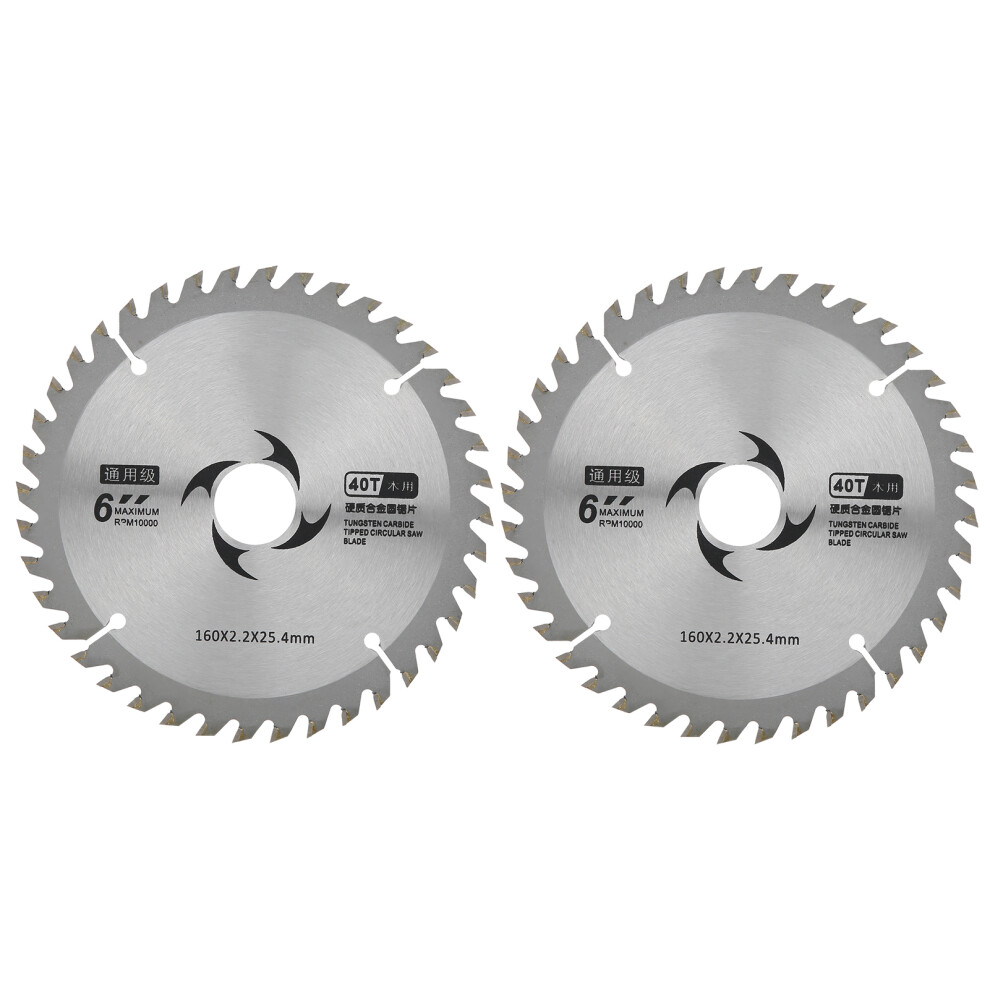 2Pcs 6In 40 Teeth Hard Alloy Universal Wood Usage Woodworking Cutting Saw Blade Web 8301323389912