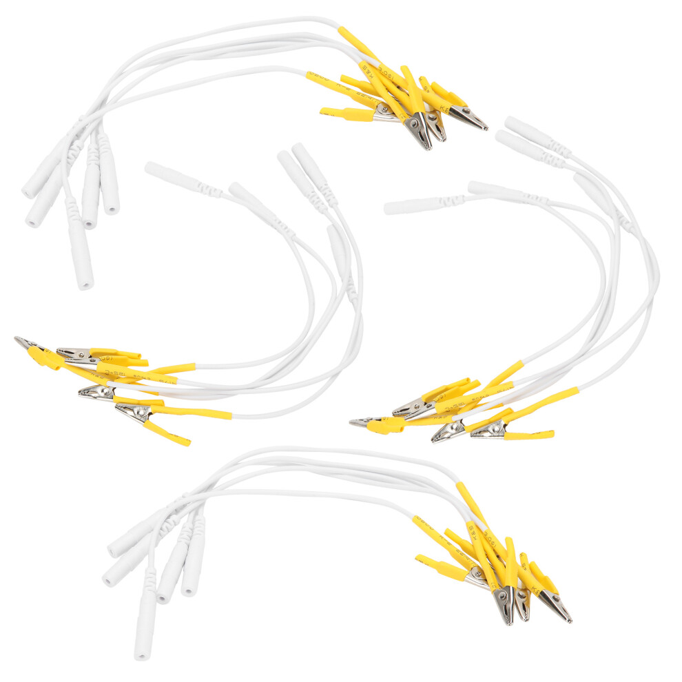 20Pcs / Bag Clip Electrode Lead Wires Cable For Tens Unit Physiotherapy Machine Yellow 4931323390782
