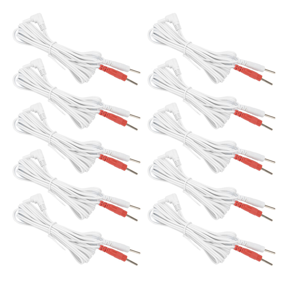 10Pcs / Bag 2.35Mm 1.8M 2ÂInâ1 Pin Type Electrode Lead Wires Cable For Tens Unit Physiotherapy Machine 4601323390760