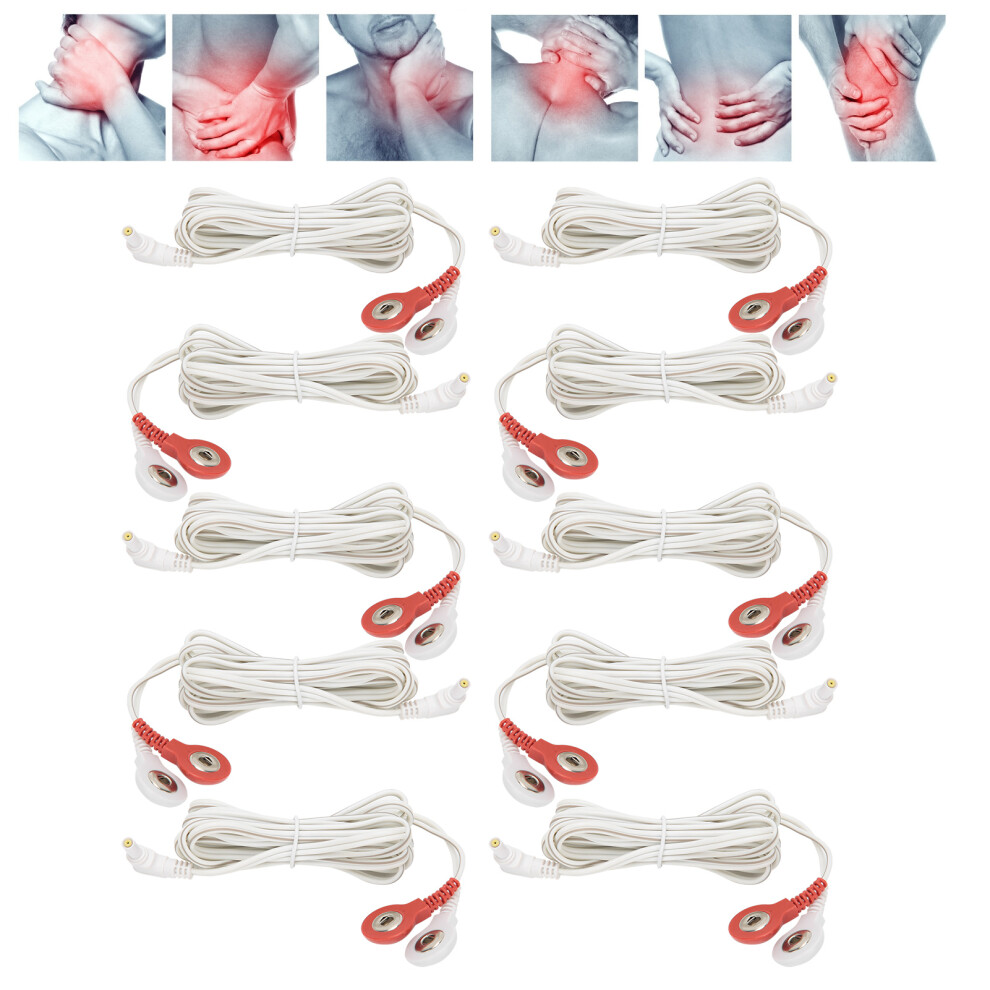 10pcs / bag 2.35mm 1.5m 2âInâ1 Button Type Electrode Lead Wires Cable for TENS Unit Physiotherapy Machine