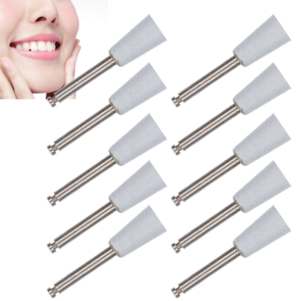 10Pcs Dental Polishing Burs Low Speed Dental Grinding Polisher Burs Drill Bits Set Cup Shape Gray 4601323392337