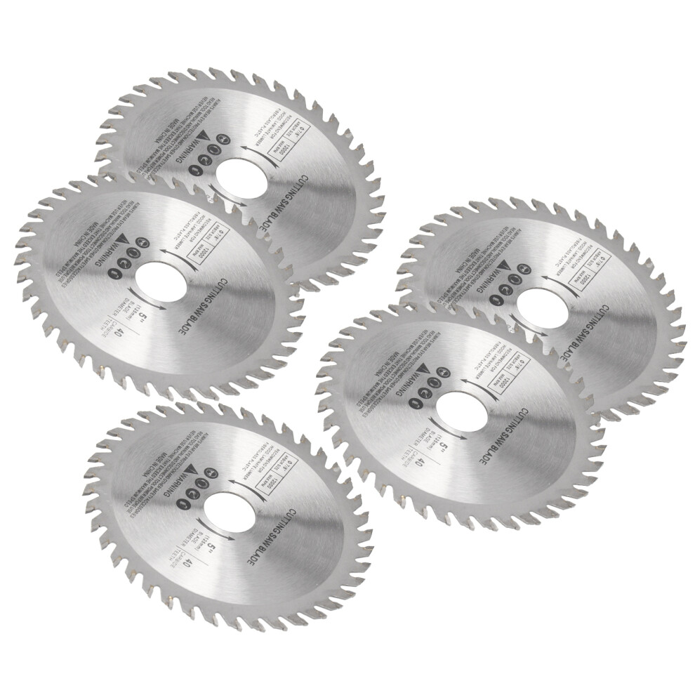 5Pcs 4.9In Circular Blade 40Tooth Cutting Disc Carbide Tipped Woodworking Cutter Saw Wed 40 Teeth 8401323394128