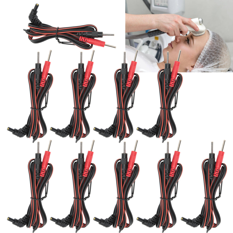10pcs / bag 2.35mm 1.2m 2âInâ1 Pin Type Electrode Lead Wires Cable for TENS Unit Physiotherapy Machine