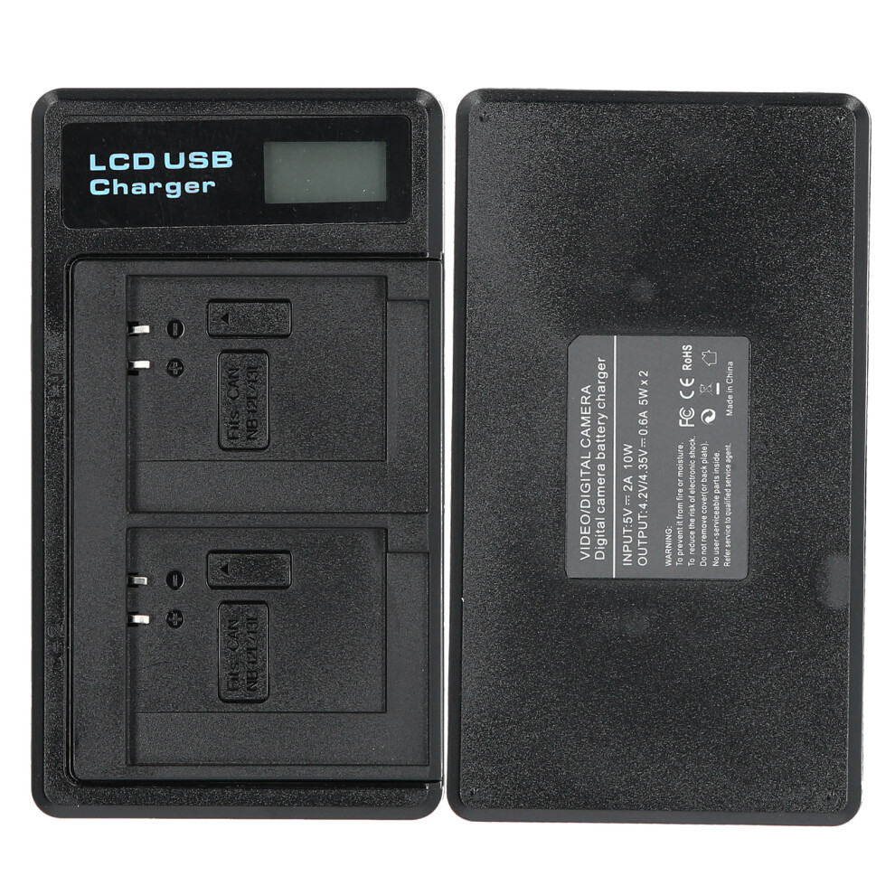 Portable Camera Battery Charger For Nbâ13L Usb Camera Dual Charger With Lcd Display 4161323400260
