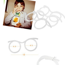 Fun Eyeglasses Eyewear Straw Crazy Design DIY Silly Transparent Funny Stylish Cartoon Gift for Kids Children Home Party Fesitival Holiday