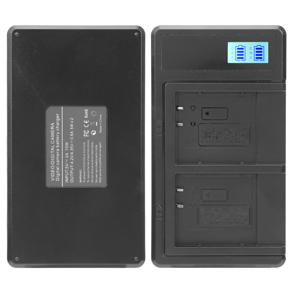 Charger With Lcd Display Screen Double Slot Charging Suitable For Liâ50B Camera Battery 8721323402761