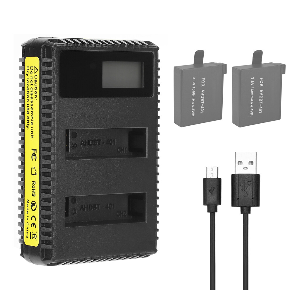 Portable Camera Battery Charger For Ahdbtâ401 Usb Camera Dual Charger With Lcd Display 4281323402771