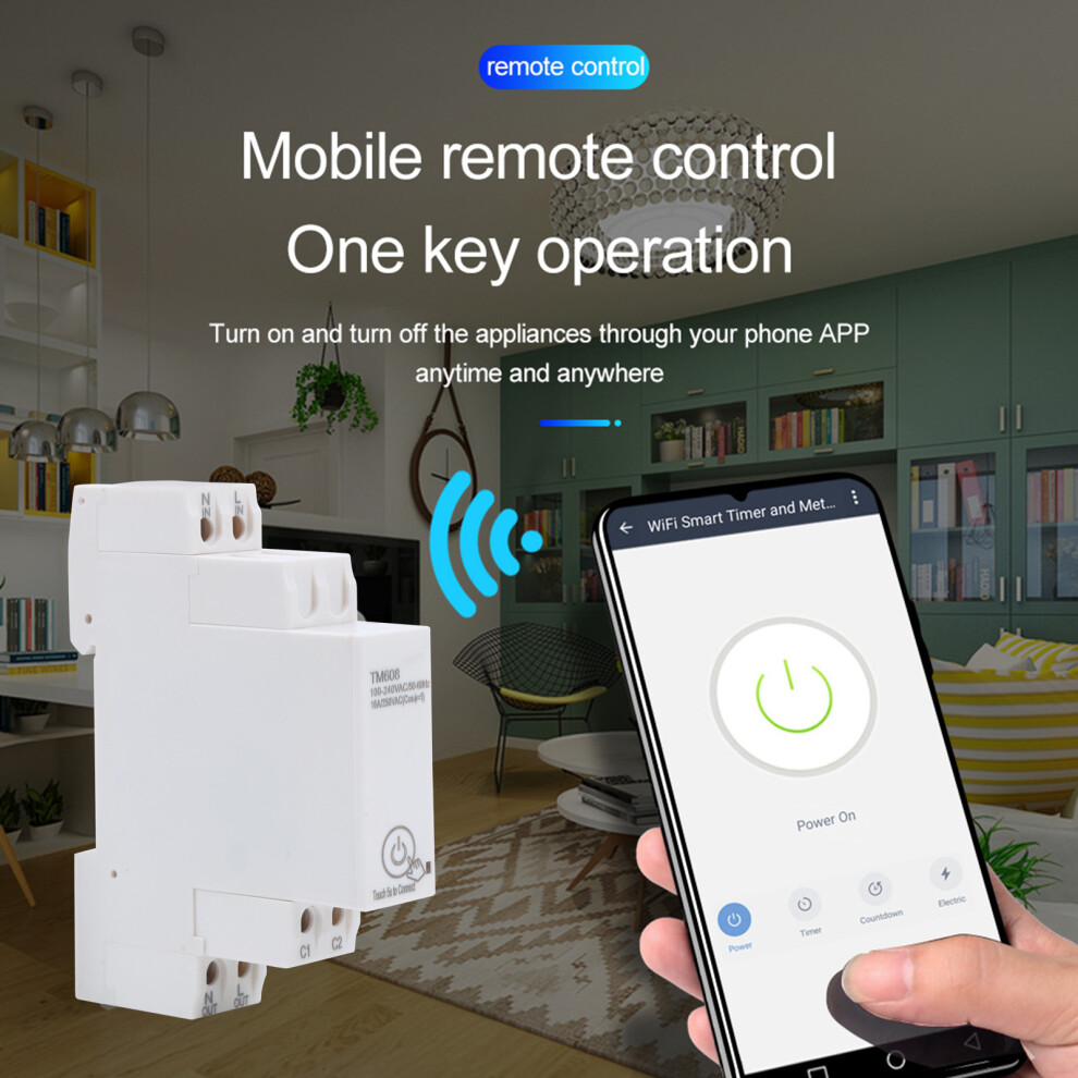 Tm608 Smart Timer Meter 2.4Ghz Wifi Single Phase Energy Meter 16A 100Â240V 3051323403518