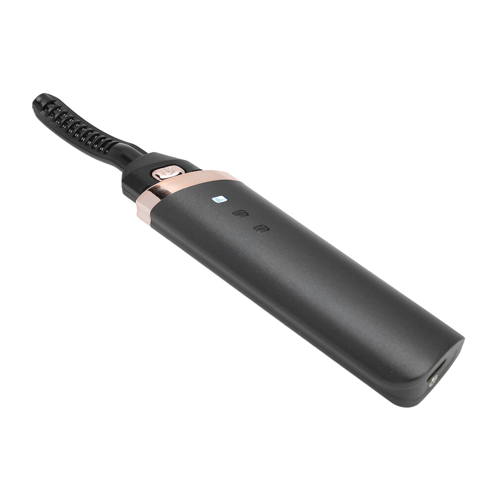 Black Electric Eyelash Curler Longlasting Heated Curler Usb Charge Eyelash Perming Tool