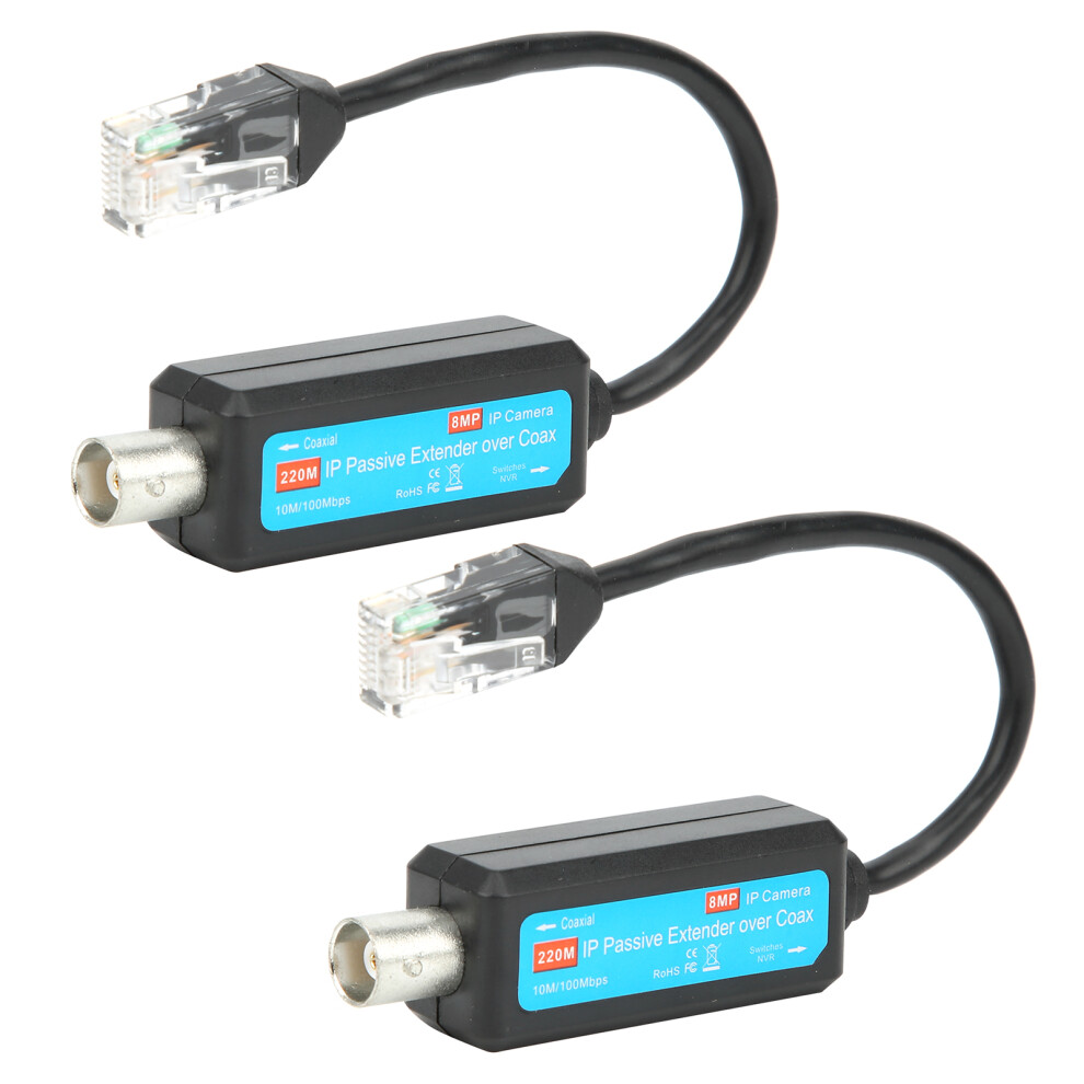 Pair Ip Passive Extender Over Coax Coaxial Network Transmitter 8Mp Hd For Web Camera 8441323406070