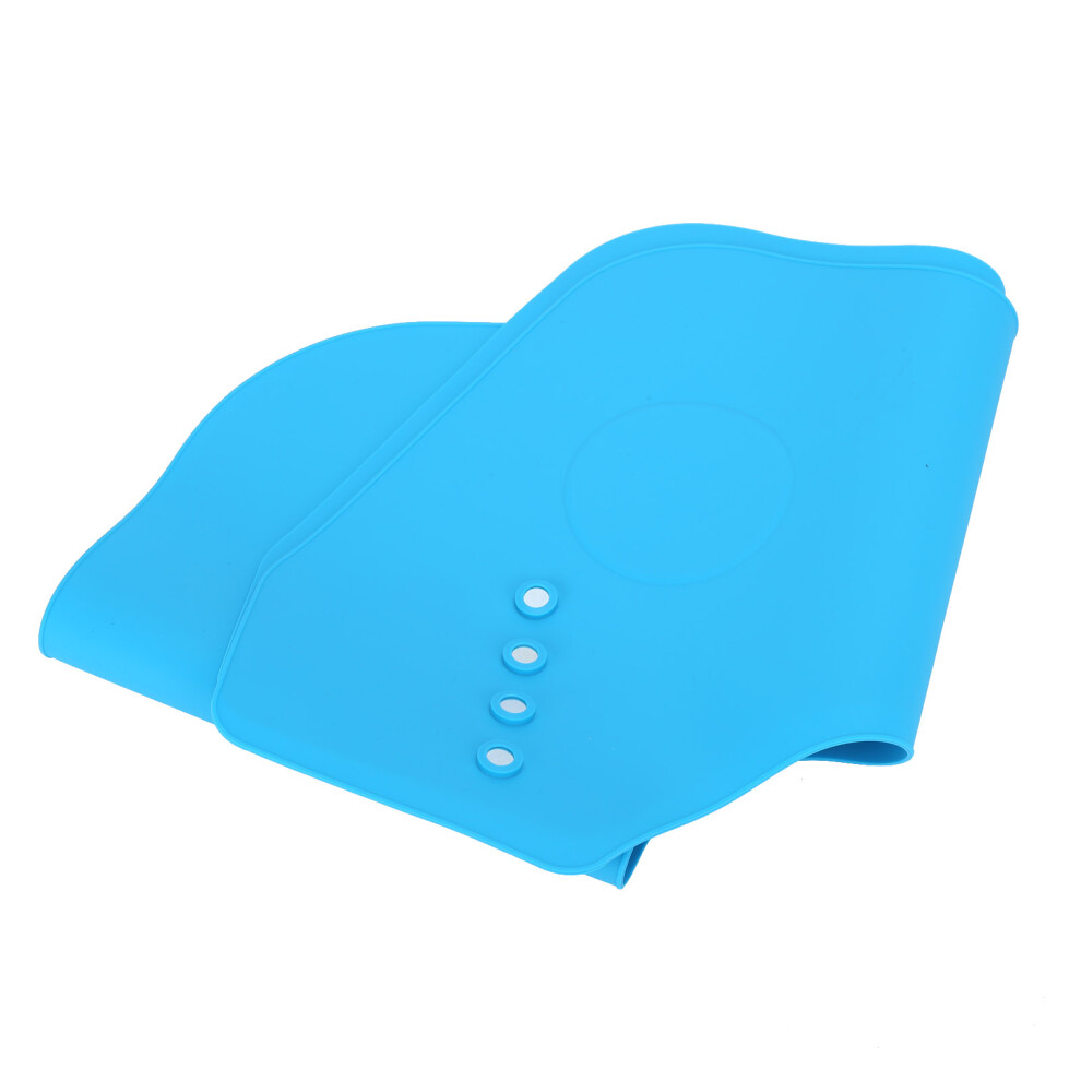 Hair Cutting Collar Silicone Salon Barber Hair Cutting Cape Neck Wrap Guard Hairdressing PadBlue